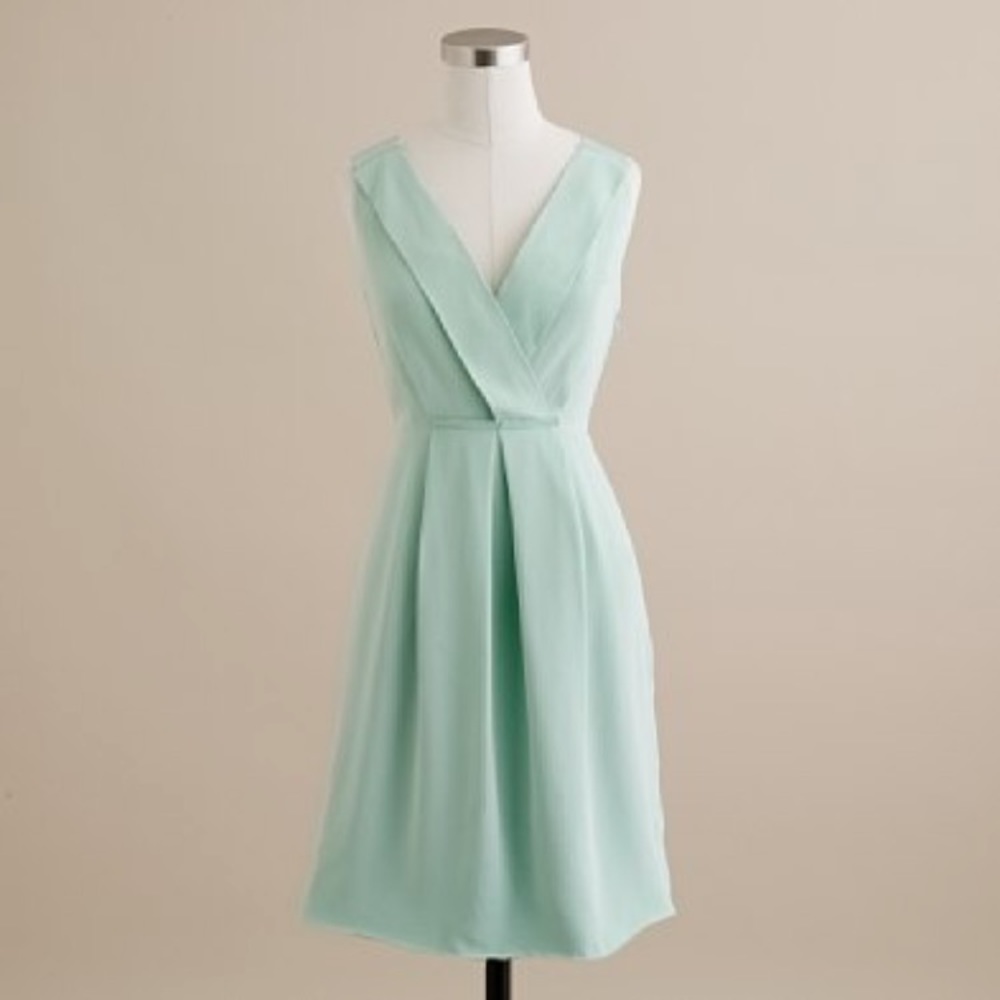 J.Crew Aveline Dress in Washed Crepe in Wave Crest